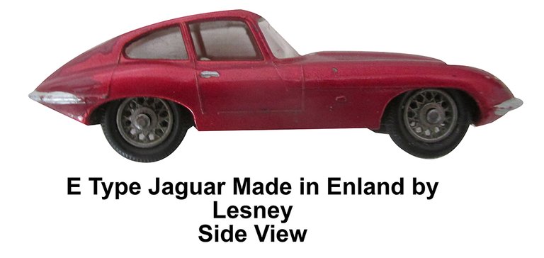 E Type Jaguar Made in Enland by Lesney  Side View.jpg