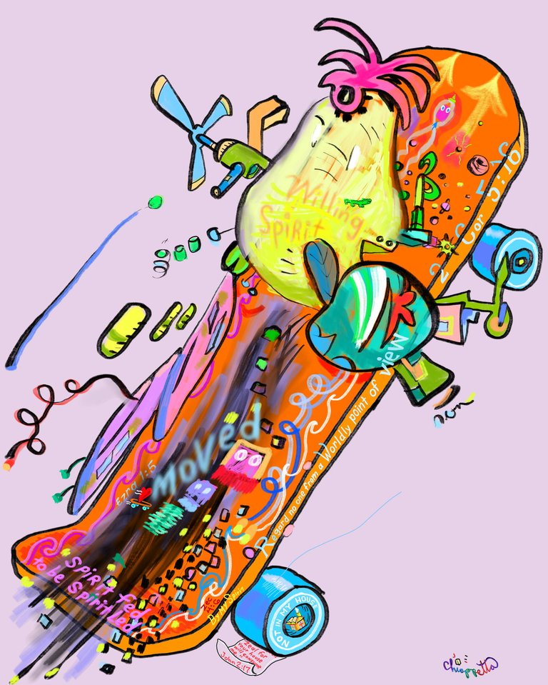 Spiritual Skateboard is rare digital art by Joe Chiappetta from ArtVndngMchn Series 3