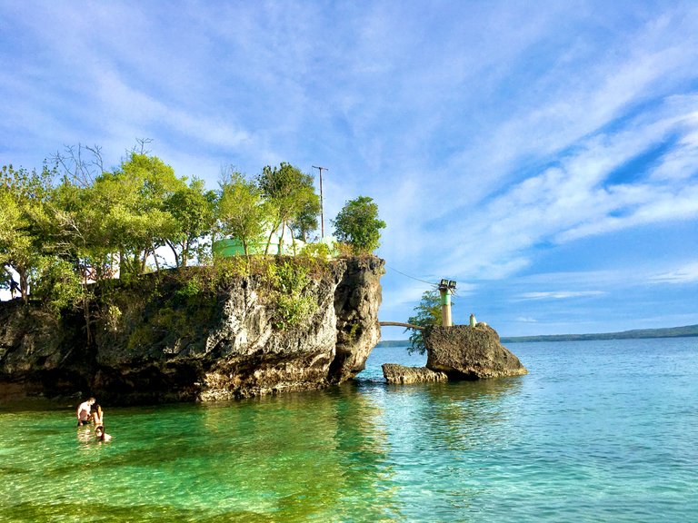 Salagdoong Beach showcasing its famous two-boulder clasts where the well-known cliff jumping would take place