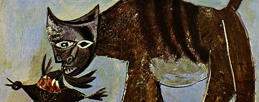 Fragmento de Cat catching a bird 1939, de Pablo Picasso.png