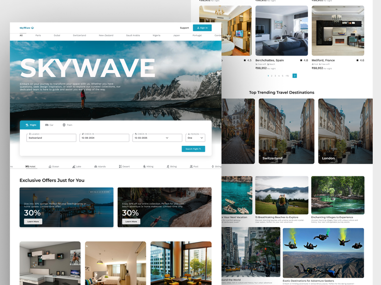 Travel Booking website. ( Designed by me)
