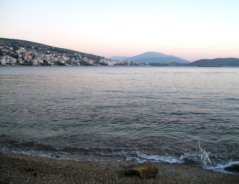 coast of Sarandë with Corfu in the distance