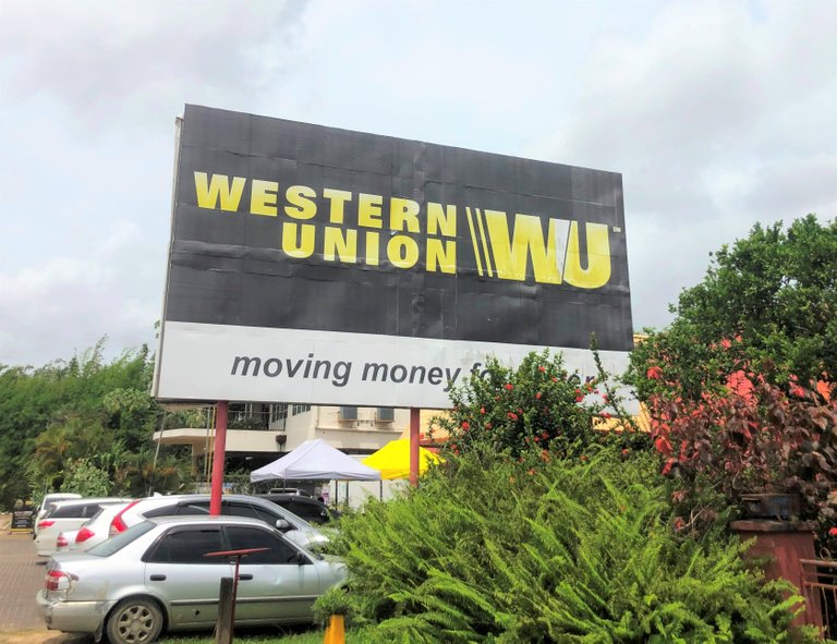 a Western Union branch near our house in Paramaribo, Suriname