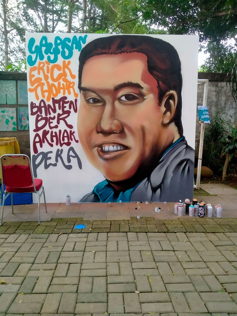 mural Erick Thohir face created by Shanoo