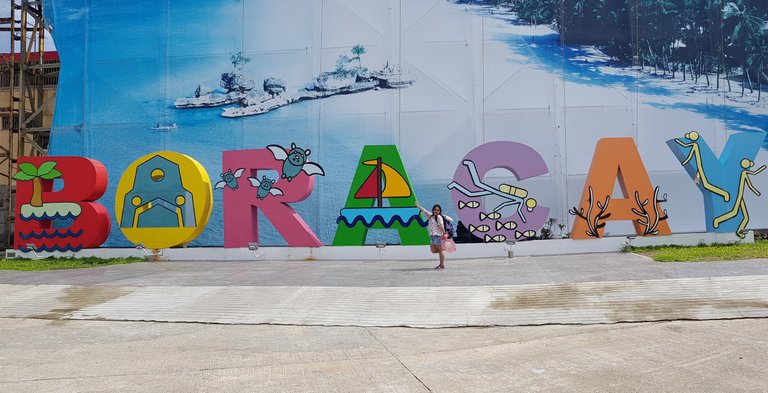 I couldn't resist posing here once we step foot in Caticlan's jetty port.