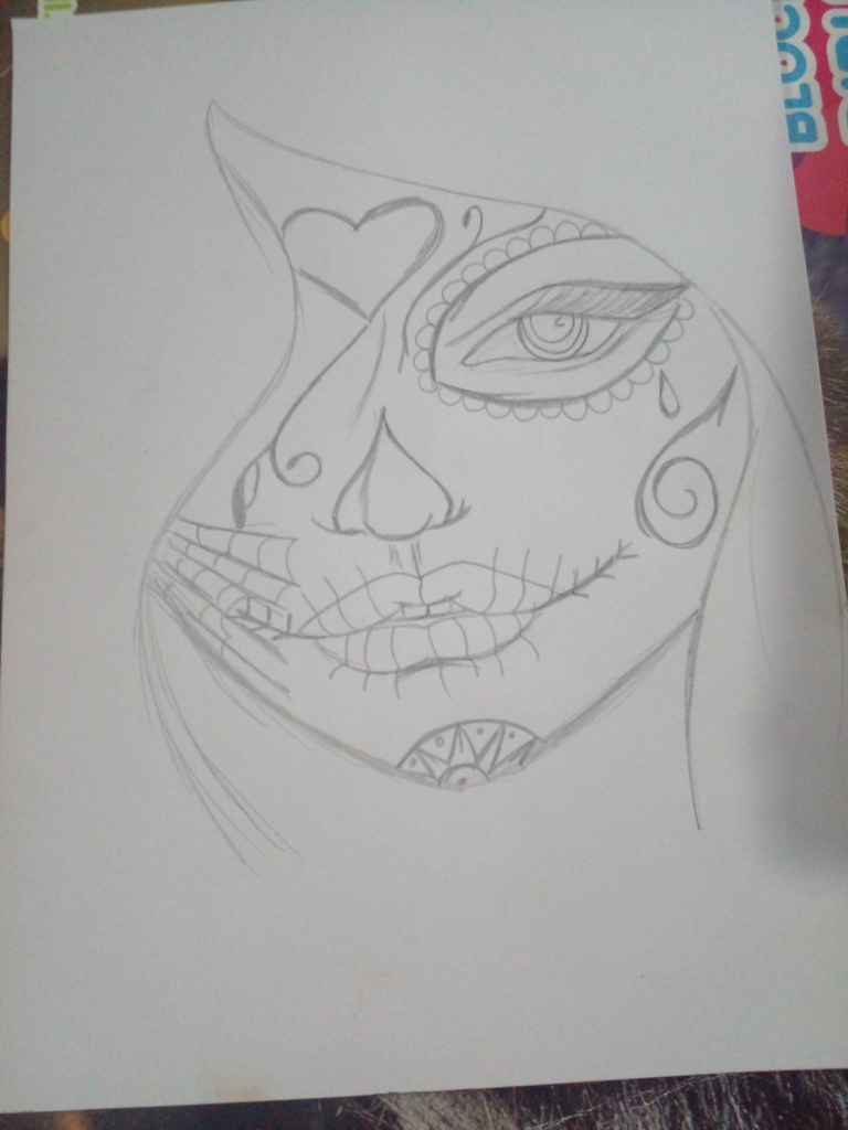 Dibujo inspirado en el rostro de una Catrina [ESP/ENG] // Drawing inspired  by a Catrina's face — Hive