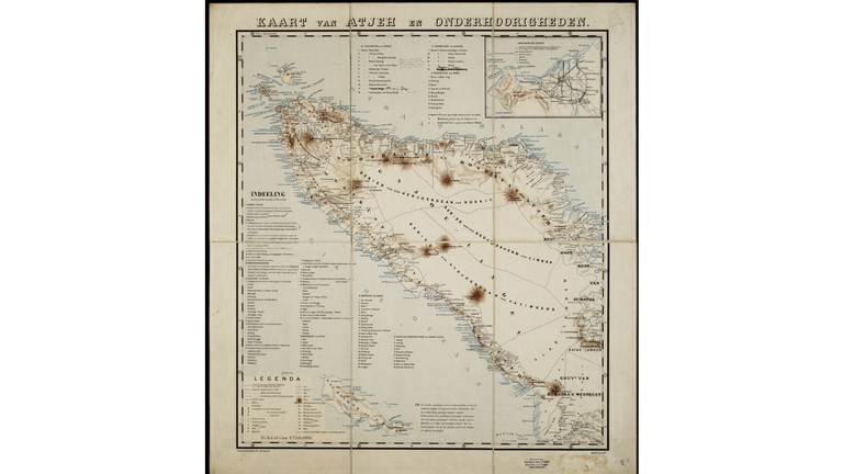 A map of Aceh and Dependence published by the Topographisch Bureau in Batavia (today, Jakarta) in 1886.Source: Koninklijk Instituut voor de Tropen (KIT) - (
http://hdl.handle.net/1887.1/item:2012564).