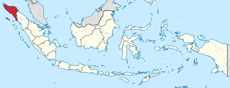 The geographical position of Aceh.
