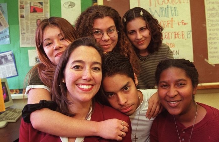 The real Erin Gruwell and her students