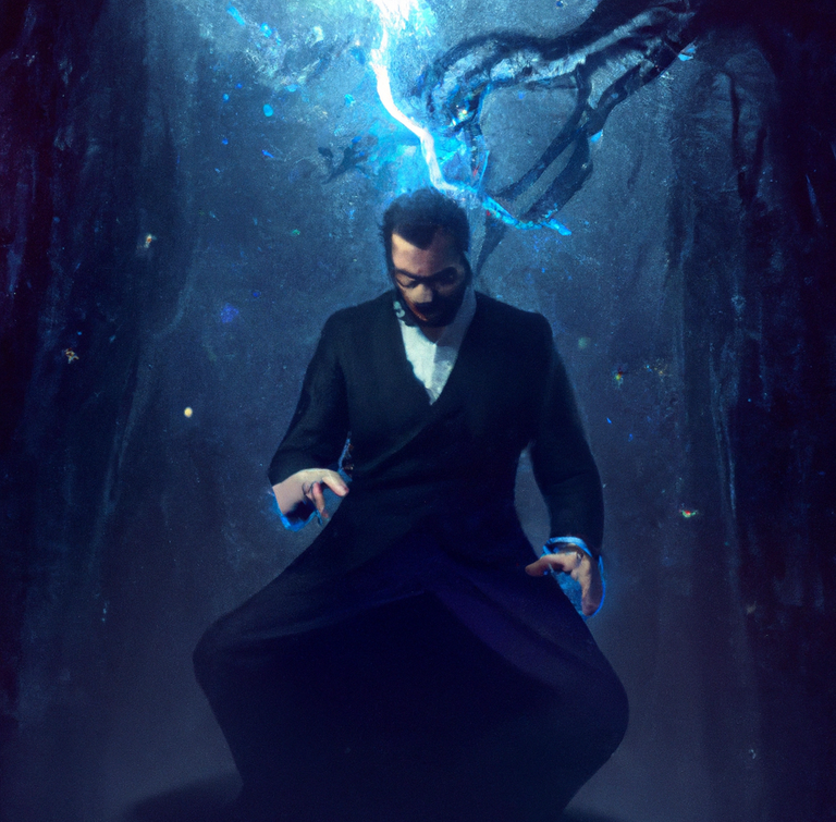 DALL·E 2023-03-15 19.30.16 - a magician casting a spell in a mysterious place, digital art.png