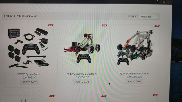 The price of some of the robot kits from VEX