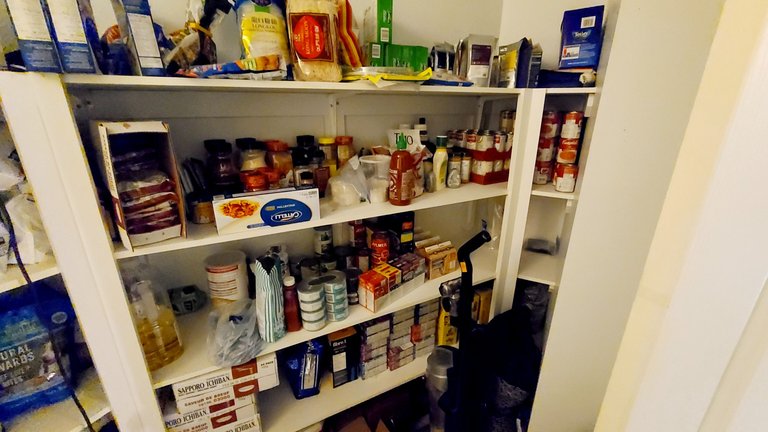 A pantry not as full as it should be.
