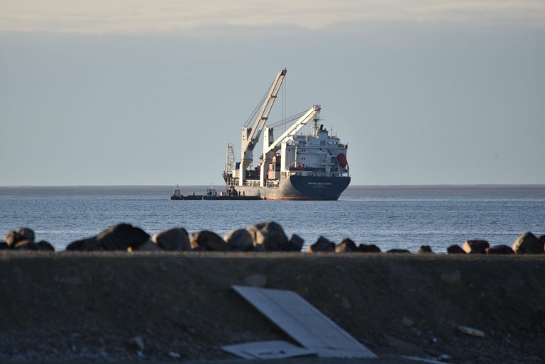 It looks close, but this boat stayed much further out from shore. We later found out it was to allow the Fuel Ship to come into harbor.