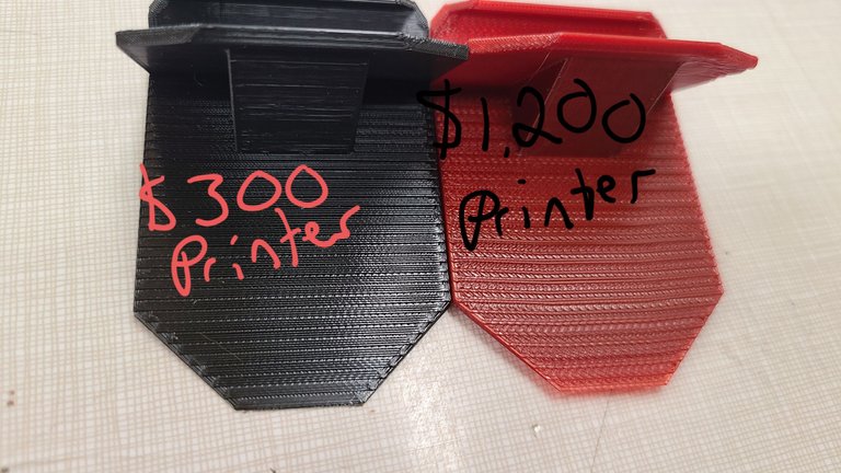 Ender 3 print on the left, Afinia on the right.