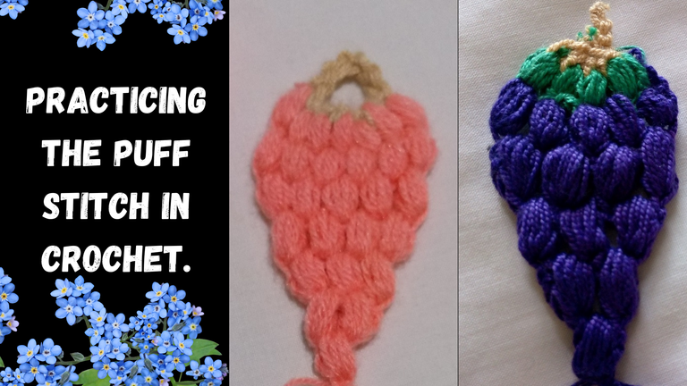 Practicing the puff stitch in crochet / (ENG/ESP)