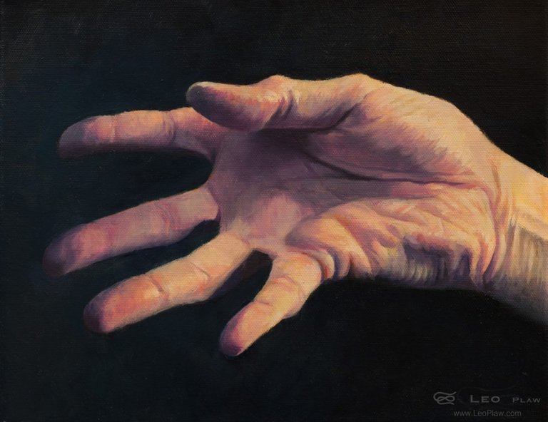 "Reach Out, Connect", Leo Plaw, 30 x 24cm, oil on canvas