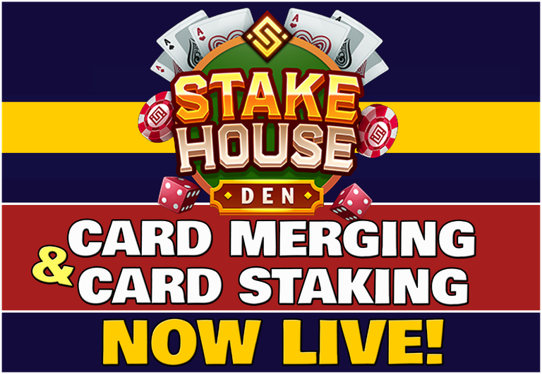 Stake House Den: Card Merging, Card Staking, and Hot Sauce Production Now Live! (ENG/ITA)