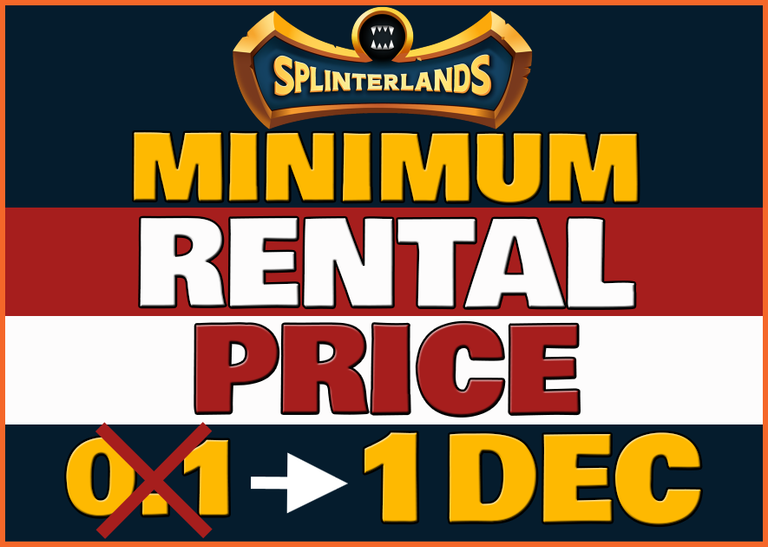 Splinterlands: Minimum Rental Price is Now 1 DEC + My Seasonal Rental Activity (In & Out)