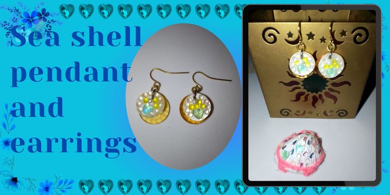 [Esp | Eng] Sea Shell pendant and earrings based on Ocean Healer
