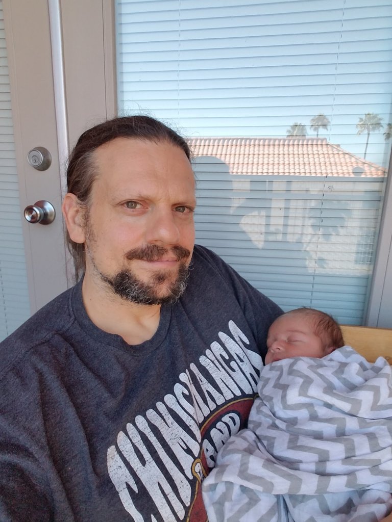 Daddy and I on the balcony this afternoon