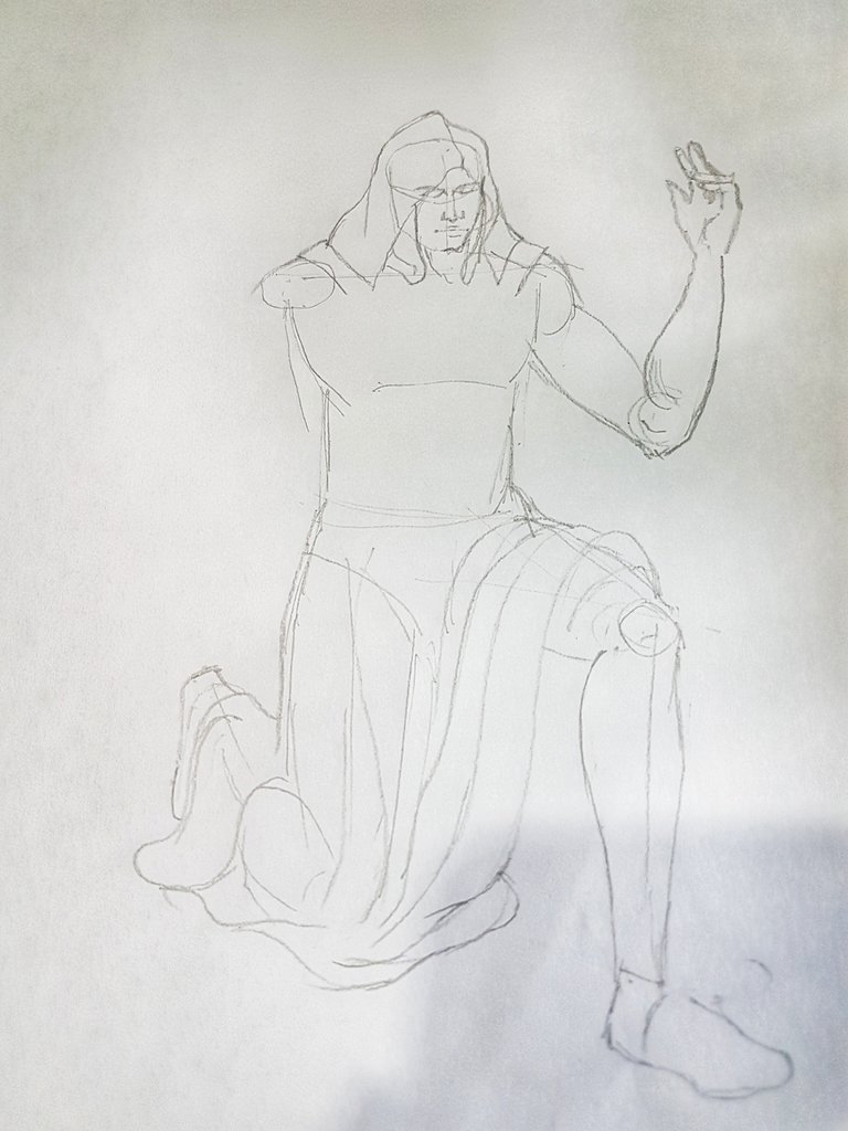 drawing the rough sketch for the human figure
