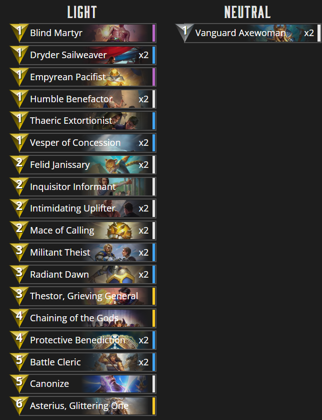 The main deck that I used for the majority of my games. Currently winrate 71%, total matches played 71.
