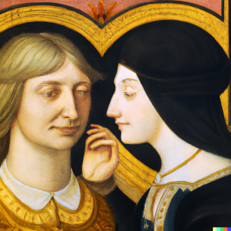 DALL·E 2023-01-22 22.48.17 - Paint ghirlandaio style _ man and woman in love.png