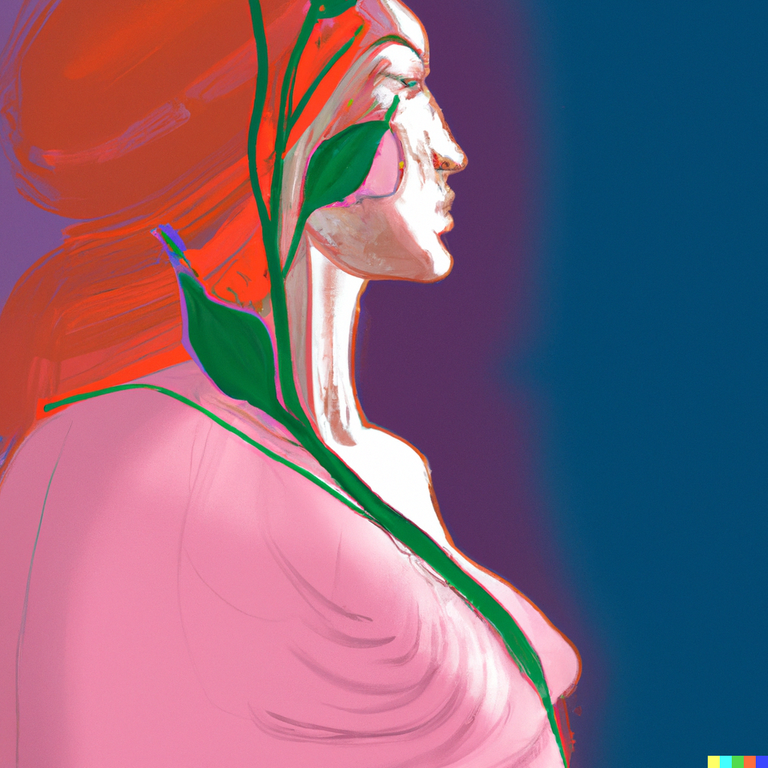 DALL·E 2023-07-21 23.56.56 - Crea una pittura della venere di botticelli, con lo stile di GEORGIA O'KEEFFE.png