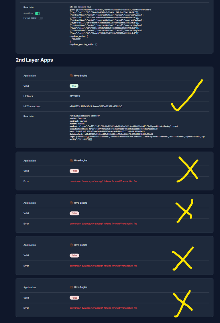 A Tribaldex / Hive-Engine Problem / Multiple 2n Layer Actions in one Transaction failing...