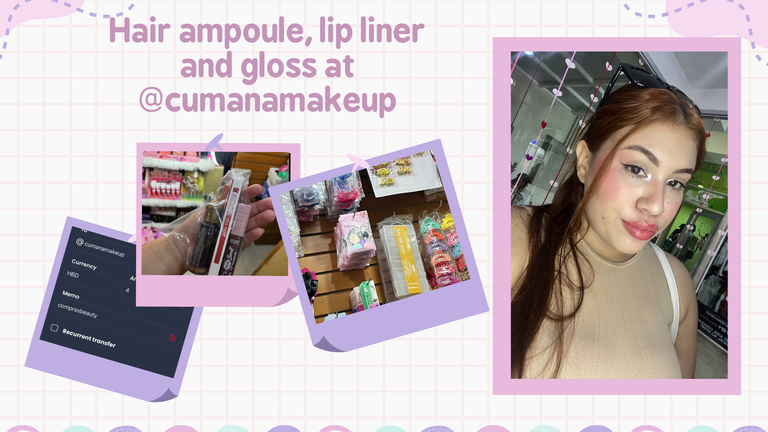 Hair ampoule, lip liner and gloss at @cumanamakeup.png