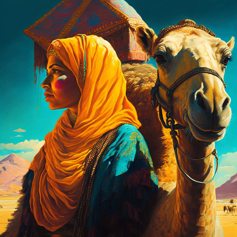 mamrita_queen_of_the_desert_leading_a_camel_bright_colors_cinem_d3fa45c5-259f-4f40-80dd-ed66ee356b45.png