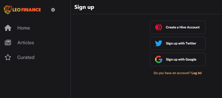 sign-up page