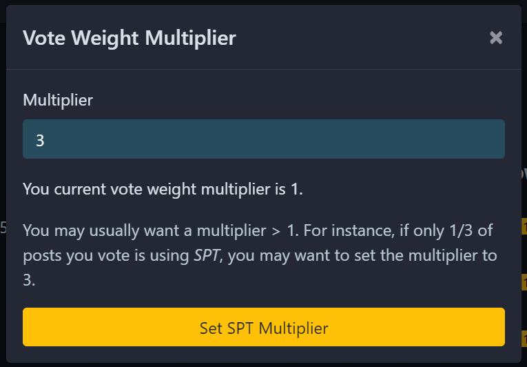 Vote weight Multiplier