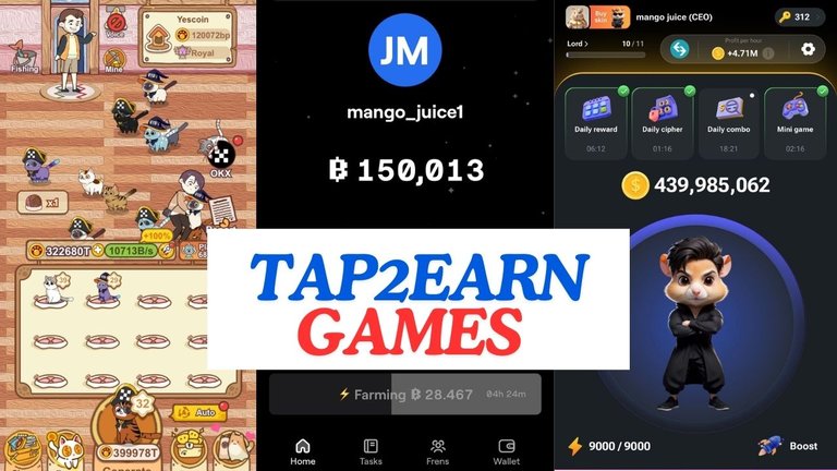 My Top 3 Tap2Earn games in Telegram