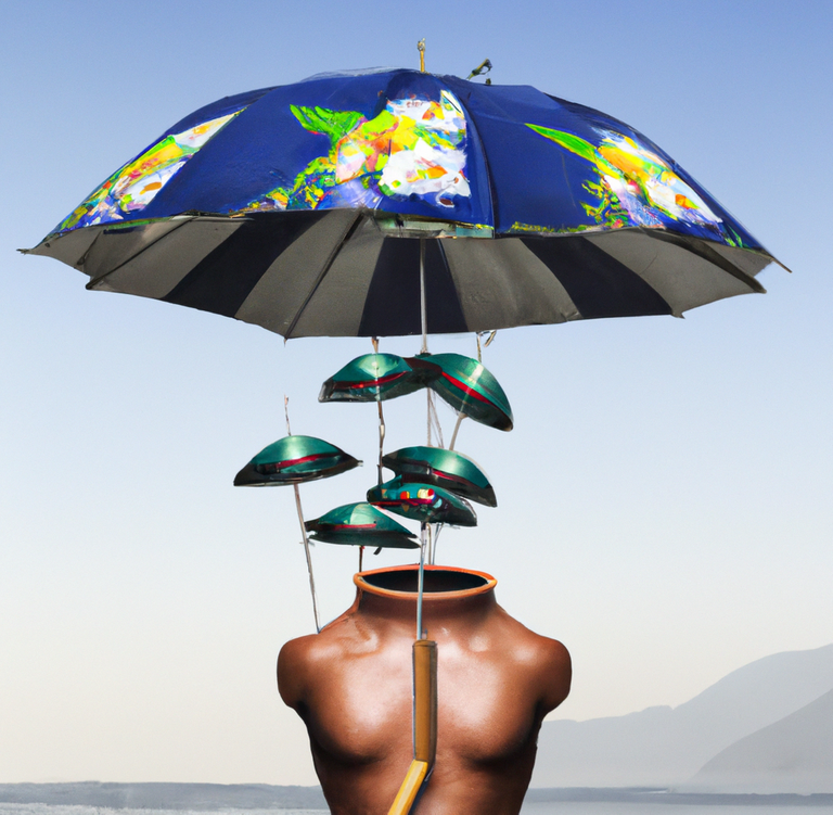 DALL·E 2023-02-24 15.51.01 - A surreal painting of beach umbrellas in a human body shaped vase .png