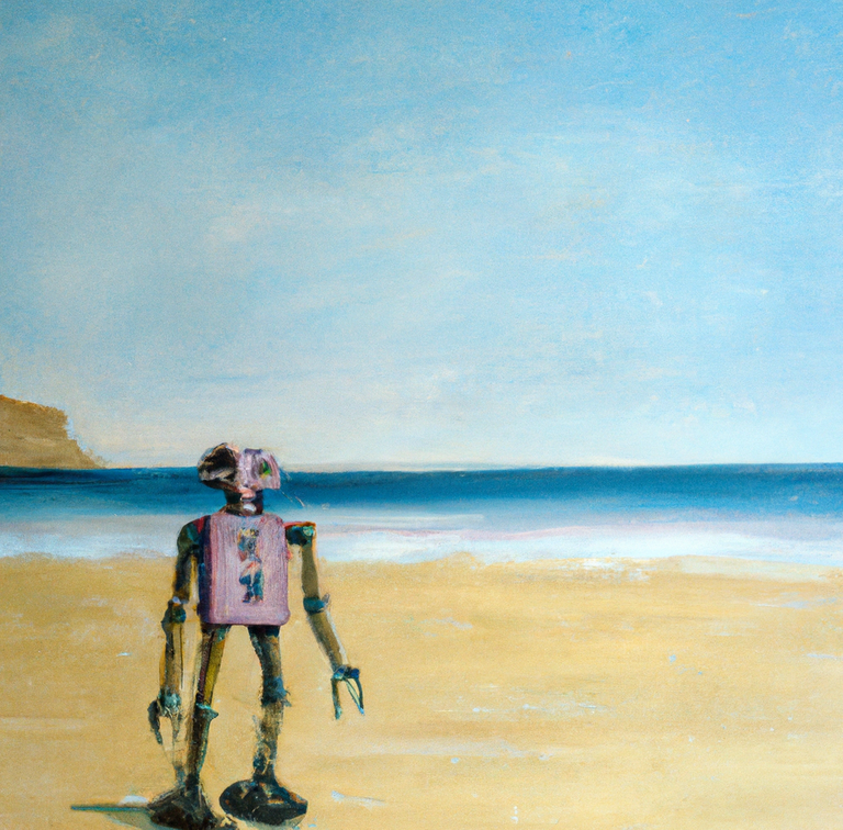 DALL·E 2023-02-24 17.18.41 - An oil painting of a robot on a beach.png