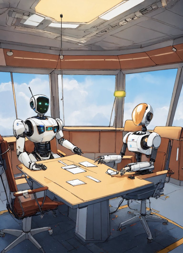 A CEO and a co-pilot (humanoid robot) on a rocket .jpg