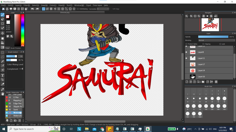 Step 3 - Samurai Cartoon Drawing