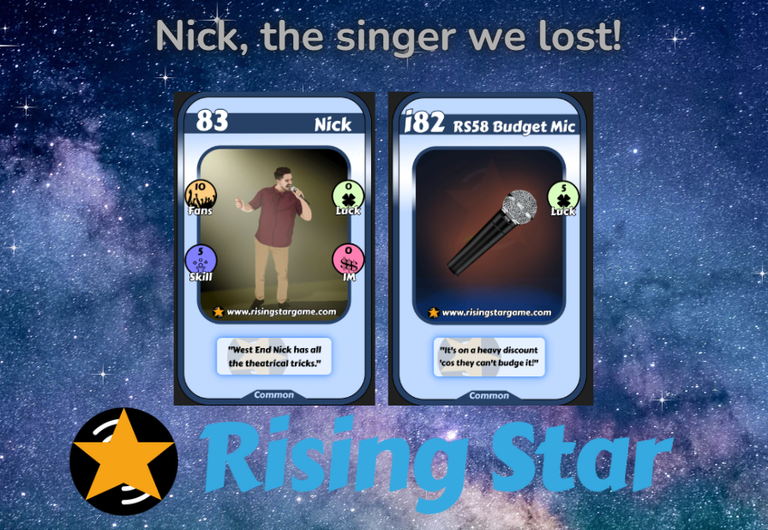 ⭐The Story of Nick, the singer we lost + Purchase of a unique card + Stats⭐