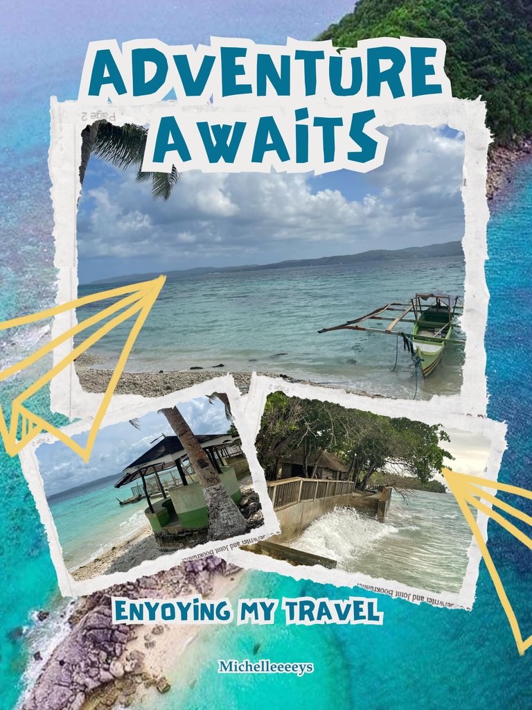 White Blue Aesthetic Scrapbook Collage Palawan Beaches Promotion Poster.png