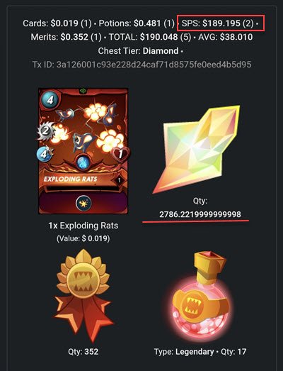 Diamond Chest with a 2,786 SPS reward