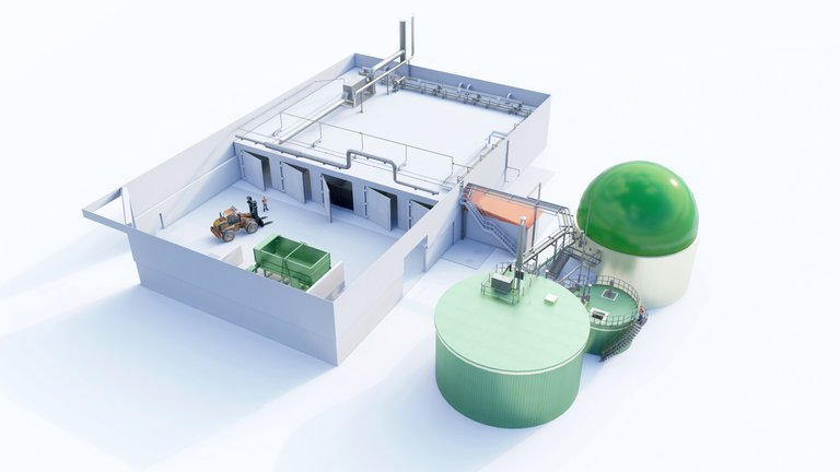 Dry  solidstate anaerobic digestion AD biogas plant.jpg