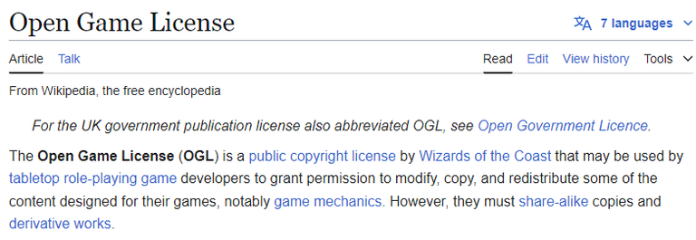 Open Game License Version 1.0a