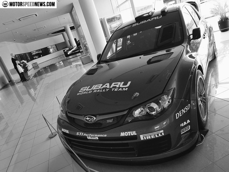 Peter Solberg rally car 3 - Mitaka Japan - black and white - Motor Speed News.jpg