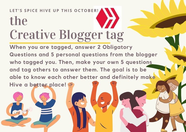 CREATIVE BLOGGER TAG || Getting To Know Each Other Better And Making Hive A Better Place