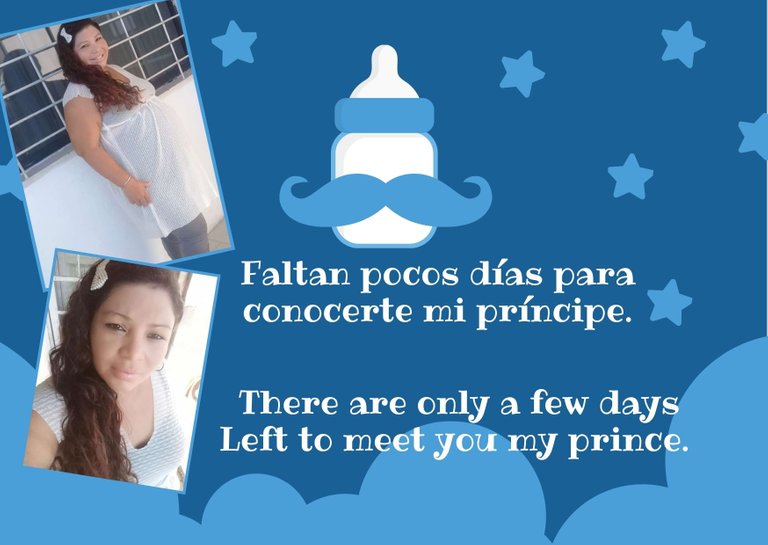 Azul Fiesta Estrellas Biberón Prenatal Tarjeta.jpg