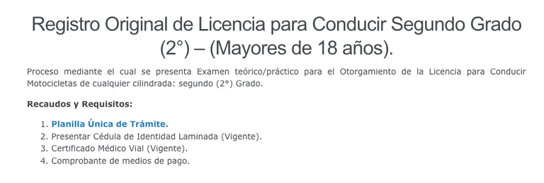 Requisitos Licencia 2da Mayores 18 Años - http://www.intt.gob.ve/inttweb/?page_id=3413