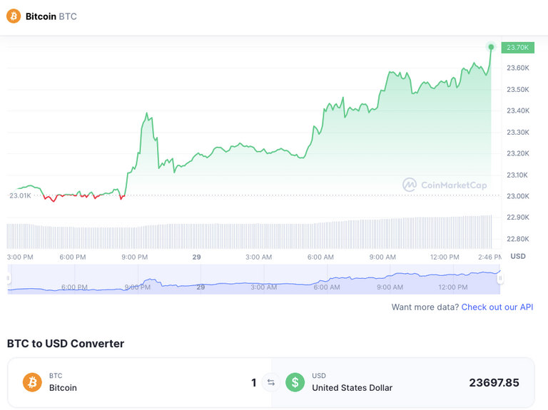 Gráfica de Bitcoin en Coinmarketcap