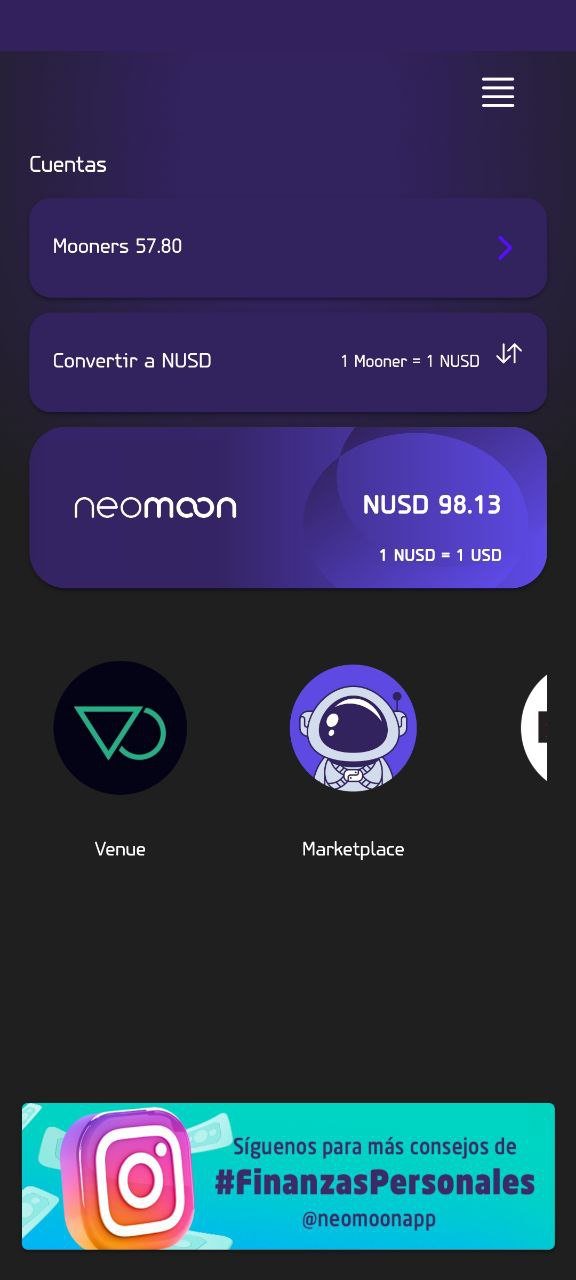 Mi wallet en Neomoon