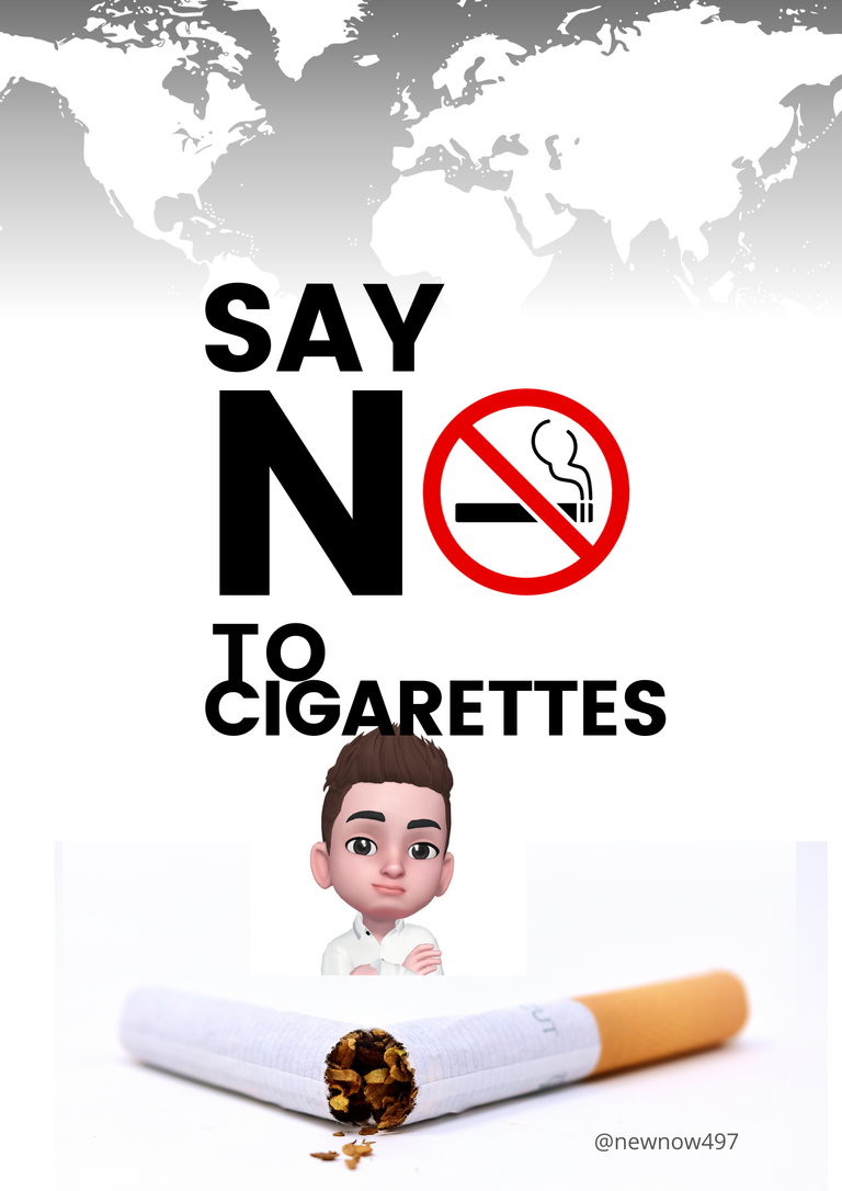 Grey White Minimalist Word No Tobacco Day Awareness Poster.png
